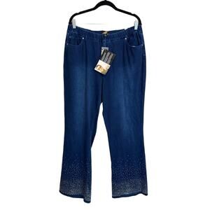 Joan Boyce Pull-On Pants Blue XL NWT